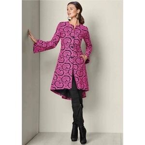 VENUS Pink Paisley Long Coat